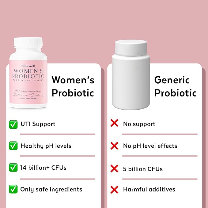 Women's Probiotic | Vaginal Health Probiotic | 14 Billion CFU Pre & Pro Blend | UTI Support with D-Mannose and Cranberry Extract | Urinary Tract Health Support | Digestive enzymes and Gut Health