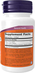 NOW Foods Lutein 10 mg Softgels, 2-PACK