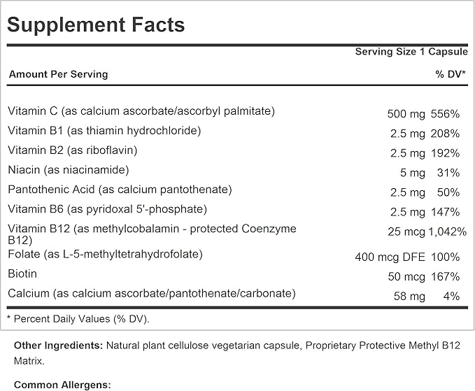ANDREW LESSMAN Vitamin C 500 Plus B-Complex 360 Capsules - Non-Acidic Vitamin C Plus Citrus Bioflavonoids for Immune System and Anti-Oxidant Support. Easy-to-Swallow Capsules. No Additives