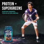 Vega Premium Protein + Supergreens, Chocolate – 20g Vegan Protein, Dairy & Gluten Free, 28.8 oz (25 Servings)