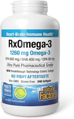 Natural Factors RxOmega-3 - Brain & Heart Health Support - Eye Health Supplement with EPA & DHA - Natural Supplement with Omega-3 Fatty Acids - 120 Softgels (90 Servings)