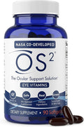 OS2 Ocular Support Solution - Patented Eye Vitamins for Macular Health, Dry Eye and Blue Light - Lutein, Zeaxanthin, Omega 3, Astaxanthin and AREDS2 Supplements, Co-Developed by NASA, 90 ct