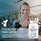 HUJ Total Cleanse Uric Acid - Uric Acid Cleanse Supplement - with Tart Cherry, Celery Seed, Marine Active 10 and Chrysanthemum Extract - Supports Joint and Kidney Health* - 60 Capsules