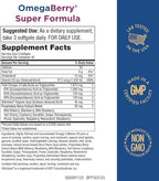 Purity Products OmegaBerry Fish Oil w/Vitamin D3 + Organic Acai Super Formula - 1875 mg of Concentrated, Molecularly Distilled, Ultra Pure Omega-3s 1080 mg EPA + 720mg DHA + 120 mg DPA - 90 Count
