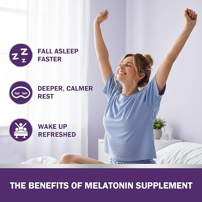 Melatonin 5mg Supplement with L-Theanine & Jujube Seed Extract, Support Sleep & Relaxation, Vegan, Non-GMO, 60 Capsules