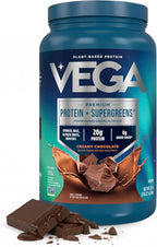 Vega Premium Protein + Supergreens, Chocolate – 20g Vegan Protein, Dairy & Gluten Free, 28.8 oz (25 Servings)