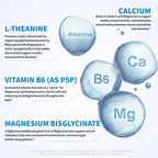 Chelated Magnesium Bisglycinate 200mg - High Absorption Mag Glycinate with L-Theanine, Calcium & Vitamin B6 (P5P) - Supports Calm, Nighttime Relaxation & Muscle Health - 60 Capsules