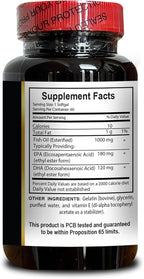 Wild Alaskan Fish Oil - Triple Strength Burpless Fish Oil Supplement with High-Potency EPA, DHA, Natural Fish Oil Formula, Joint Support Pills - 1 Bottle 60 Softgels