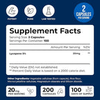 We Like Vitamins Lycopene Supplements for Men - Lycopene 20mg Per Serving - 200 Capsules - Super Antioxidant which Helps Support Immune System and Prostate Health