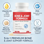 Shield Bone and Joint Formula - Enhanced Bone Support & Bone Health Supplement with Vitamin D3 & K2, 60 Capsules (1)
