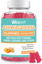 Ashwagandha Gummies, Ashwagandha with L-Theanine, Maca Root, Vitamin D for Women & Men