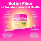 BelliWelli Fiber Supplement for Women & Men - Premium Daily Fiber Powder from Organic Acacia with Added Collagen, Electrolytes & Probiotics-No Bloat, Constipation & Gut Health Support (Yuzu Mandarin)