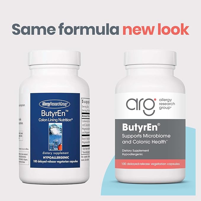 ARG ButyrEn Colon Lining Nutrition - Supports Gut and Colon Health - Digestive Support - Delivers 200 mg - Vegetarian & Hypoallergenic - 100 Servings - 100 Delayed-Release Capsules