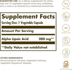 Solgar Alpha Lipoic Acid 200 mg, 50 Vegetable Capsules (Pack of 3) - Antioxidant Support - Helps to Recycle Glutathione, Vitamin C & E, CoQ-10 - Non-GMO, Vegan, Gluten Free, Dairy Free, Kosher - 150 Total Servings