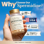 Spermidine Supplements - 1260mg | Ultra-Pure 99% Spermidine, Made in USA & USA 3rd-Party Tested |100x More Potent, Spermidine Supplements for Women & Men, Longevity Support