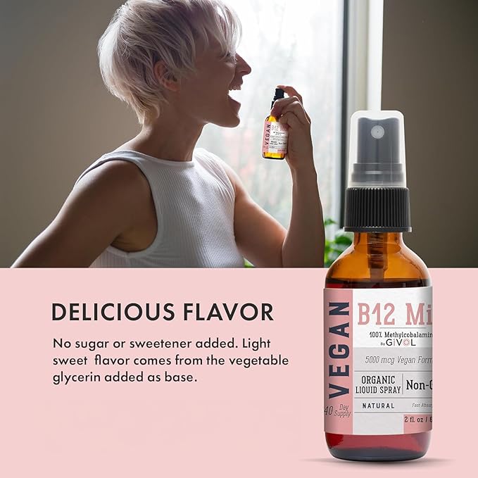 B12 Liquid Spray Mist – Hydrating Fine Mist Spray for Everyday Use – Easy Absorption & Convenient Application for Kids & Adults - 2 Fl Oz / 60 ml Travel-Friendly Bottle – 240 Spray Supply