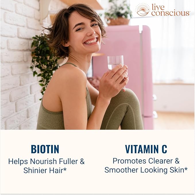 Live Conscious Beyond Collagen Multi Collagen Powder w/Types I, II, III, V & X - Keto Friendly, Hydrolyzed Collagen Peptides Powder Blend w/Biotin & Vitamin C (2-Pack)