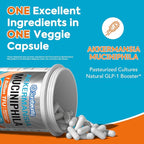 Akkermansia Probiotic GLP-1, 1 Billion TFU, Akkermansia Muciniphila with Prebiotic Inulin, for Men & Women, Vegan, Non-GMO, 30 Caps