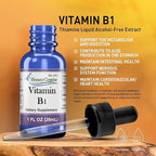 Vitamin B1 (Thiamine) Drops - High Potency Thiamine Vitamin B1 Extract - Vegan, Alcohol-Free Non-GMO Vitamin Liquid - Maintain Nervous System Health, Support Digestion & Boost Energy, 1 Fl Oz.