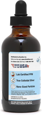 Ultra Silver® Colloidal Silver | 1,000 PPM, 4 Oz (118mL) | Mineral Supplement | True Colloidal Silver - with Dropper
