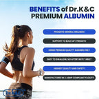 Dr.K&C Premium Albumin Protein Supplement – Extra Strength 1000 mg 240 Tablets Healthy Kidney Liver Promote General Wellness Energy Support Life Balance 2pk