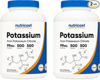 Nutricost Potassium Citrate 99mg, 500 Capsules (2 Bottles)