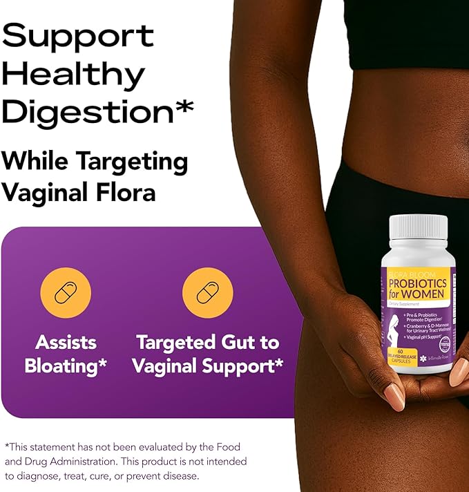 Probiotics for Women- 3 Pack(180 Capsules) - Ultimate Flora Bloom Probiotic Supplement for Women - Healthy Vaginal Odor Probiotic - Formula for pH Balance, UTI, BV & GBS Relief