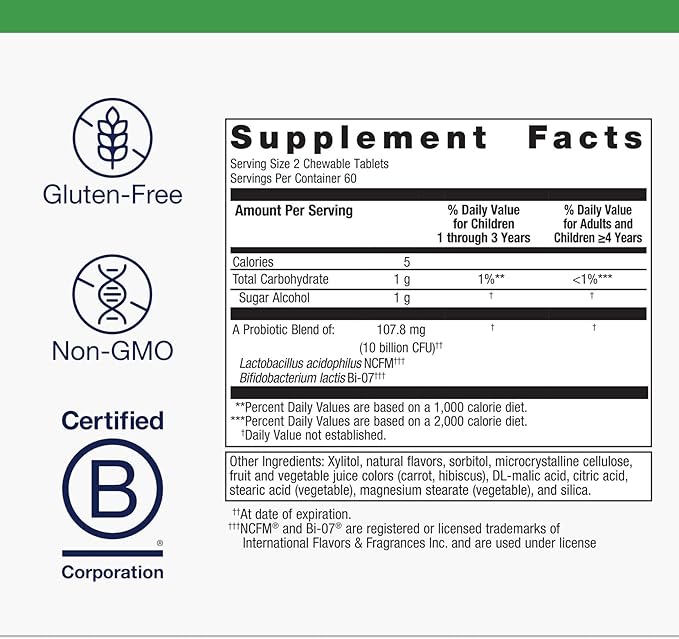 Metagenics UltraFlora Kids Probiotic - 10 Billion CFU - Children's Probiotic Blend - Digestive Health & Immune Health* - for Ages 3 & Up - 120 Count