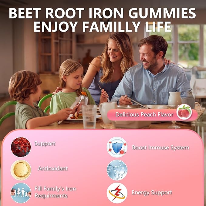 Beet Root Gummies – Natural Beetroot Supplement for Daily Wellness & Energy Support – Vegan, Halal,Sugar Free, Pectin-Based Gummy Vitamins with Natural Peach Flavor – 120 Gummies
