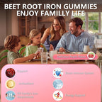 Beet Root Gummies 100mg – Red Beet Chewables with Grape Seed, CoQ10, Vitamin C, Iron & B12 – Supports Energy Metabolism & Healthy Circulation – Sugar Free Supplement for Women & Men, 120 Count