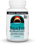 Source Naturals Visual Eyes Dietary Supplement - Multi-Nutrient Complex with Bilberry Extract, Lipoic Acid and Lutein - 60 Tablets