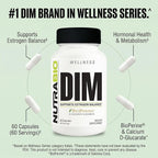 NutraBio DIM Supplement, Supports Estrogen Balance, 100mg - 60 Vegetable Capsules