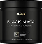 40x Strength Organic Black Maca Root w. Ashwagandha - #1 Highest Potency Black Maca Root Capsules for Men Supplement 40:1 Extract - 100% Pure Maca Peruana Gelatinized Maca Root Powder Pills