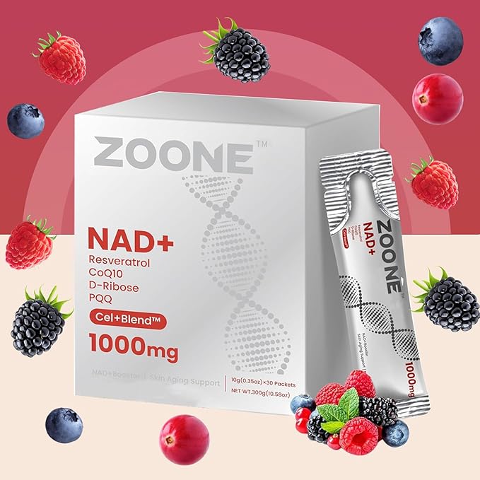 NAD Resveratrol Supplement, NAD+ Liquid Supplement 1000mg, with Nicotinamide Riboside, Resveratrol & PQQ, NAD Supplements for Men & Women, Healthy Aging & Boosts Cellular Energy – 30 Packs