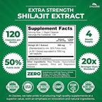 Zazzee 100% Pure Himalayan Shilajit 20:1 Extract, 50% Fulvic Acid, 120 Vegan Capsules, 4 Month Supply, Rich in Trace Mineral, 20X Potency, Energy & Vitality Support, Non-GMO, Made in the USA