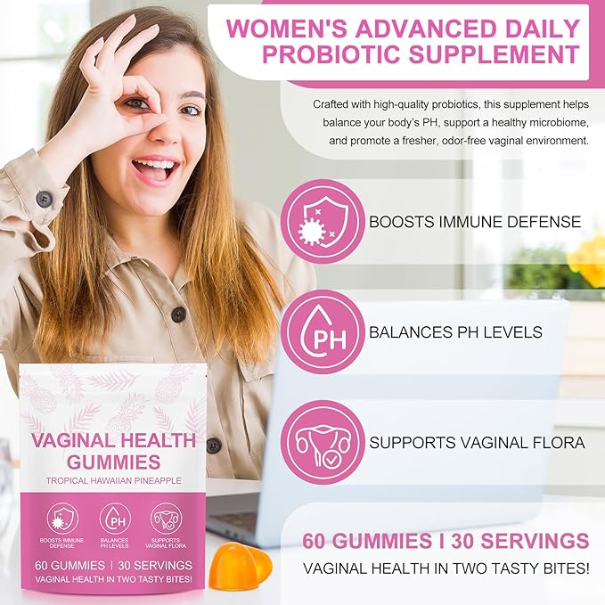 Vital Vaginal Probiotics Source Feminine Gummies,Premium Feminine Balance Gummies,Probiotic Gummies for Prenatal & Postnatal Women - Probiotics for Digestion, pH Balance, Gut Health, Immune Support
