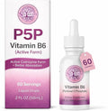 P5P Vitamin B6 Liquid Drops (Pyridoxal 5 Phosphate) – Active Form B6 Supplement – 60 Servings (2 Month Supply) – 2 Fl Oz (58mL) – Solrients