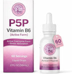 P5P Vitamin B6 Liquid Drops (Pyridoxal 5 Phosphate) – Active Form B6 Supplement – 60 Servings (2 Month Supply) – 2 Fl Oz (58mL) – Solrients