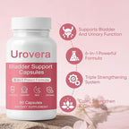 Urovera Bladder Control Capsules, 6-in-1 Bladder Support Supplement, with Triple System, Enhance Muscle Control, Reduce Leakage, Vegan, Non-GMO, 30 Servings (1)