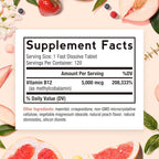 Doctor's Recipes Vitamin B12 Sublingual, Methylcobalamin 5000 mcg 120 Fast Dissolve Tablets, Natural Peach Flavor, Vegan Methyl, Energy Metabolism & Nervous System