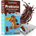 YumVs Probiotics for Kids with Prebiotic Fiber Sugar Free Chocolate Chewable Supplements - Dietary Supplement Chewables for Digestive Health - Toddlers, Kids & Teens 60 Count