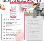 Collagen Gummies for Women Men, Hydrolyzed Collagen Peptide Type I,II,III,V,X with Biotin, Vitamin C A B D E for Skin Hair Nails J0ints, Immunity Energy Digestion, Sugar Free, 60 Count