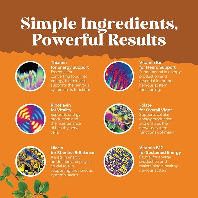 Super Vitamin B Complex for Women & Men - B Vitamins Complex with Thiamin, Riboflavin, Niacin, 6, 12 and Folate - Blend Supplement for Nervous System Support Energy & High Strength - 100 Tablets