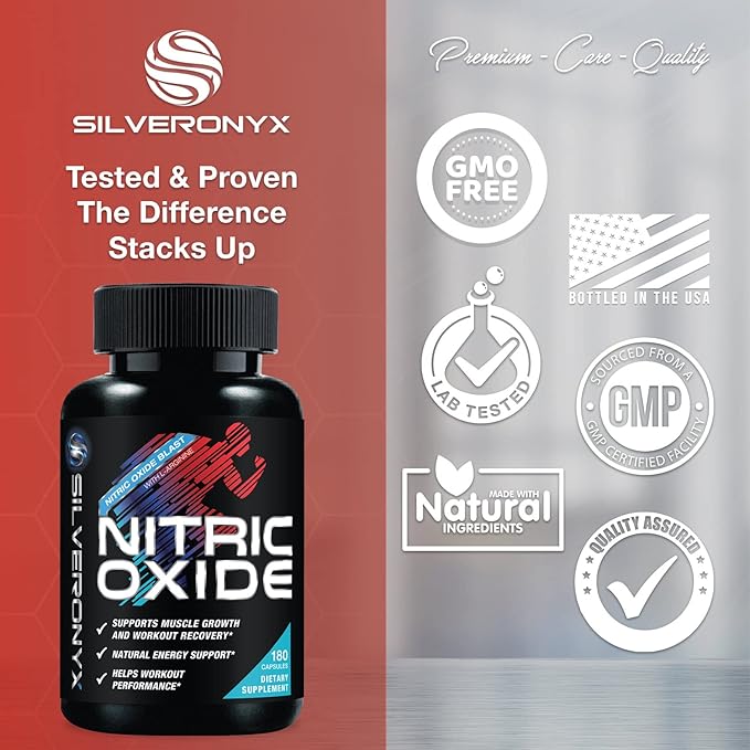 Extra Strength Nitric Oxide Booster - 3X Strength L-Arginine AKG & Citrulline Malate - Men & Women Premium Pre Workout Nitric Booster - Natural Energy & Muscle Support, Bottled in USA - 180 Capsules