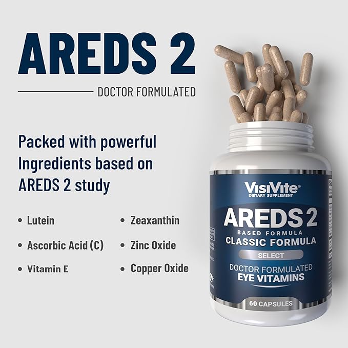 AREDS 2 Select Eye Vitamins for Macular Support - Vitamins for Eyes with Zeaxanthin Plus Lutein Macular Supplement - Premium Macular Health Formula - Eye Supplements - 60 Capsules - (Pack of 3)