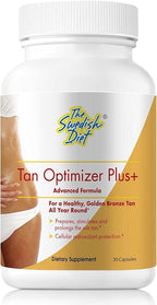 Tan Optimizer Plus+ – Sugar-Free Tanning & Skin Health Supplement with Beta Carotene, L-Tyrosine, Collagen & Antioxidants for Radiant Skin & Immune Support – 30 Capsules