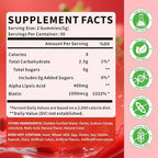 Alpha Lipoic Acid Gummies 400 MG, Chewable R Lipoic Acid Supplement for Antioxidant & Nervous System Support, Sugar Free, Vegan, Strawberry Flavor, 60 Count