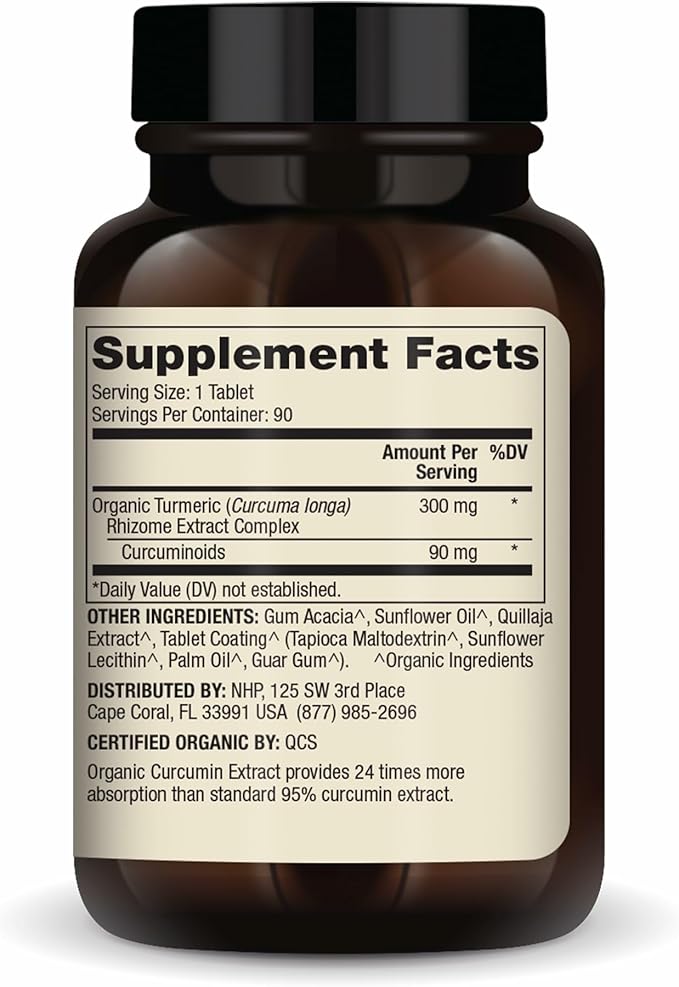 Dr. Mercola Organic Curcumin Extract, 90 Servings (90 Tablets), Dietary Supplement, Non-GMO, Certified USDA Organic