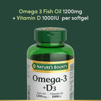Nature's Bounty Omega-3 + D3 Fish Oil 1200mg / Vitamin D3 1000IU 90 softgels