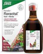 Floradix Floravital Liquid Iron & Vitamin Formula - Liquid Iron Supplement with C & B Vitamins & Herbs for Energy Support - Vegan, Gluten-Free, Yeast-Free & Non-GMO-16.9 Fl Oz